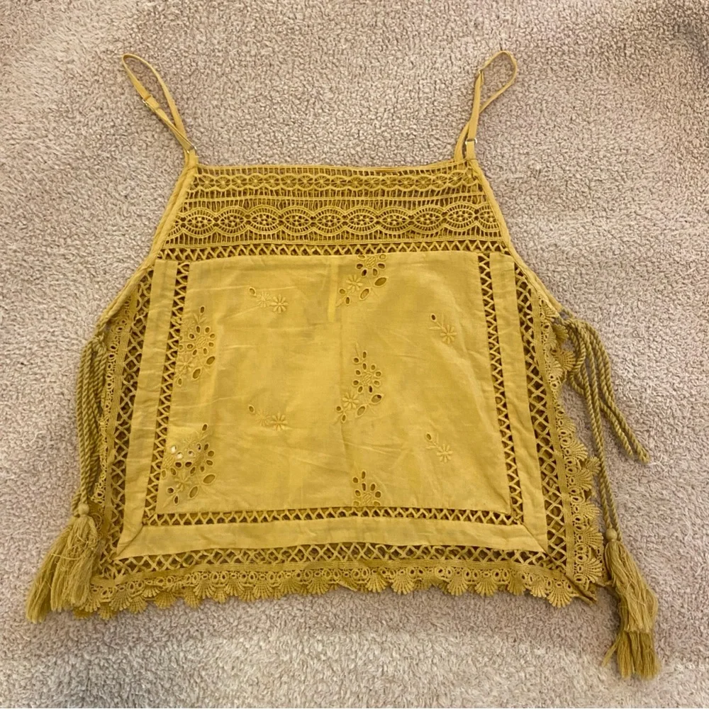 EUC Free People Garden Party Yellow/Mustard Cami Size XSmall - Picture 5 of 7